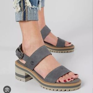 Brand New Timberland Violet Marsh Suede Chunky Strap Sandals Women 7.5